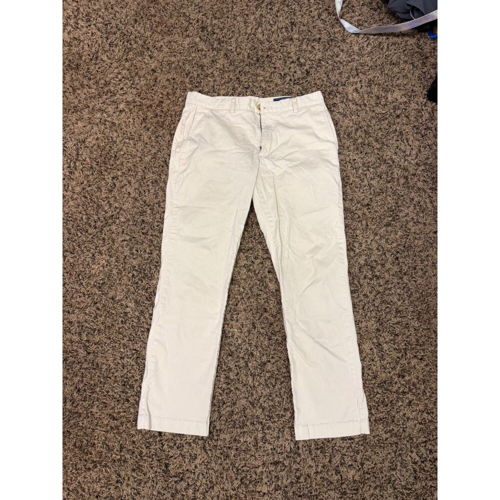Vineyard Vines Slim Fit Breaker Pant Men's 32x30 White Chino